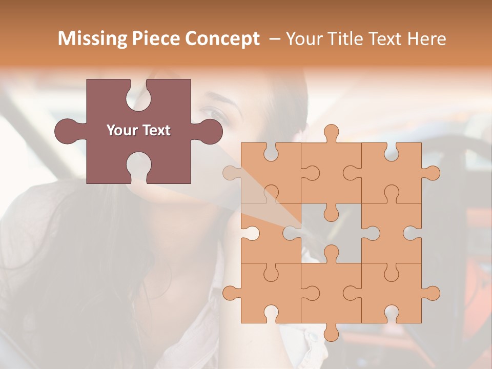 A Woman Sitting In A Car With Her Hand On Her Head PowerPoint Template