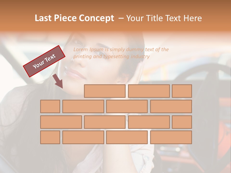 A Woman Sitting In A Car With Her Hand On Her Head PowerPoint Template