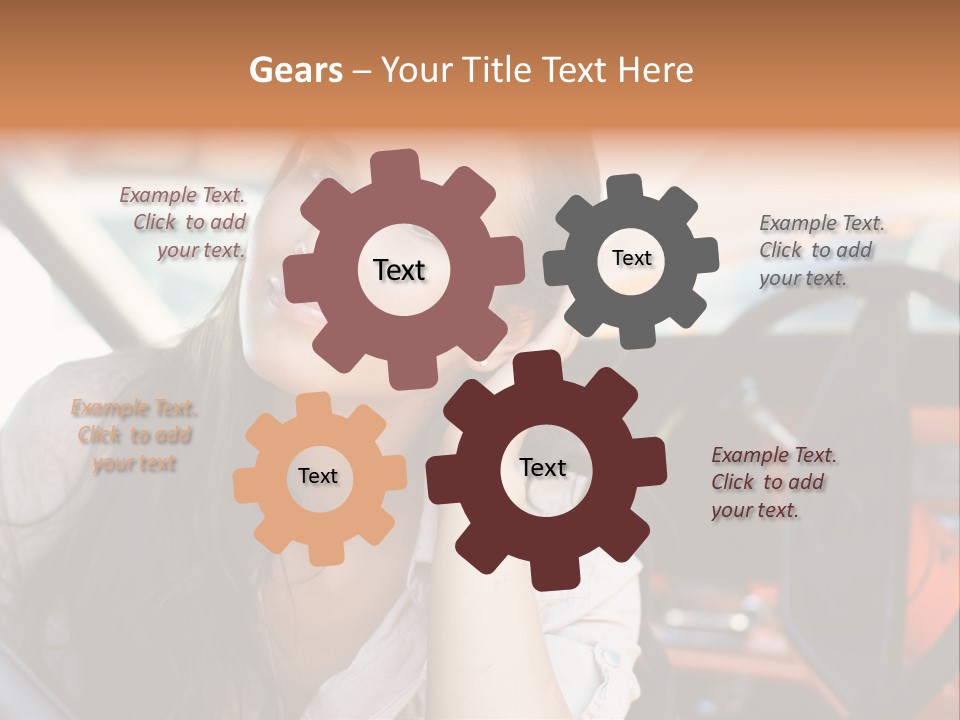 A Woman Sitting In A Car With Her Hand On Her Head PowerPoint Template