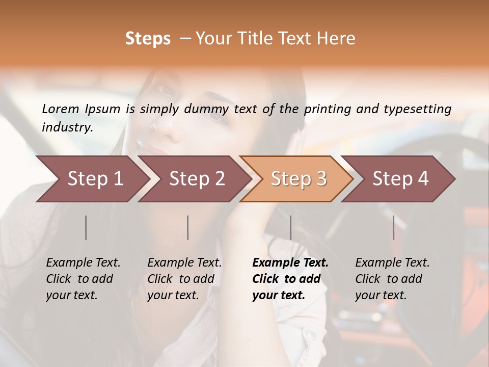 A Woman Sitting In A Car With Her Hand On Her Head PowerPoint Template