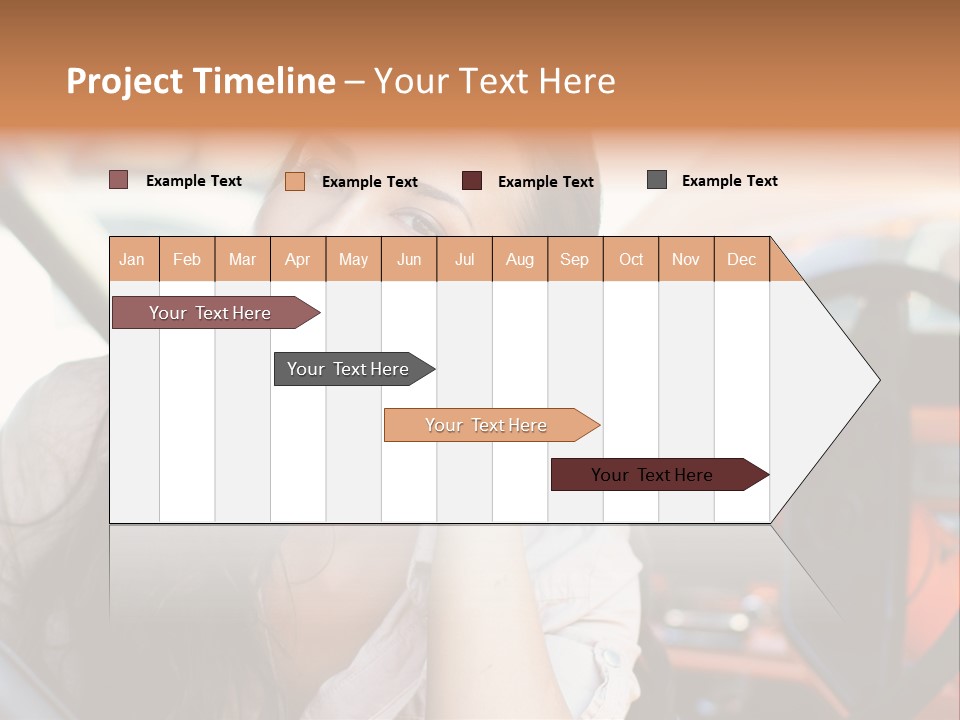 A Woman Sitting In A Car With Her Hand On Her Head PowerPoint Template