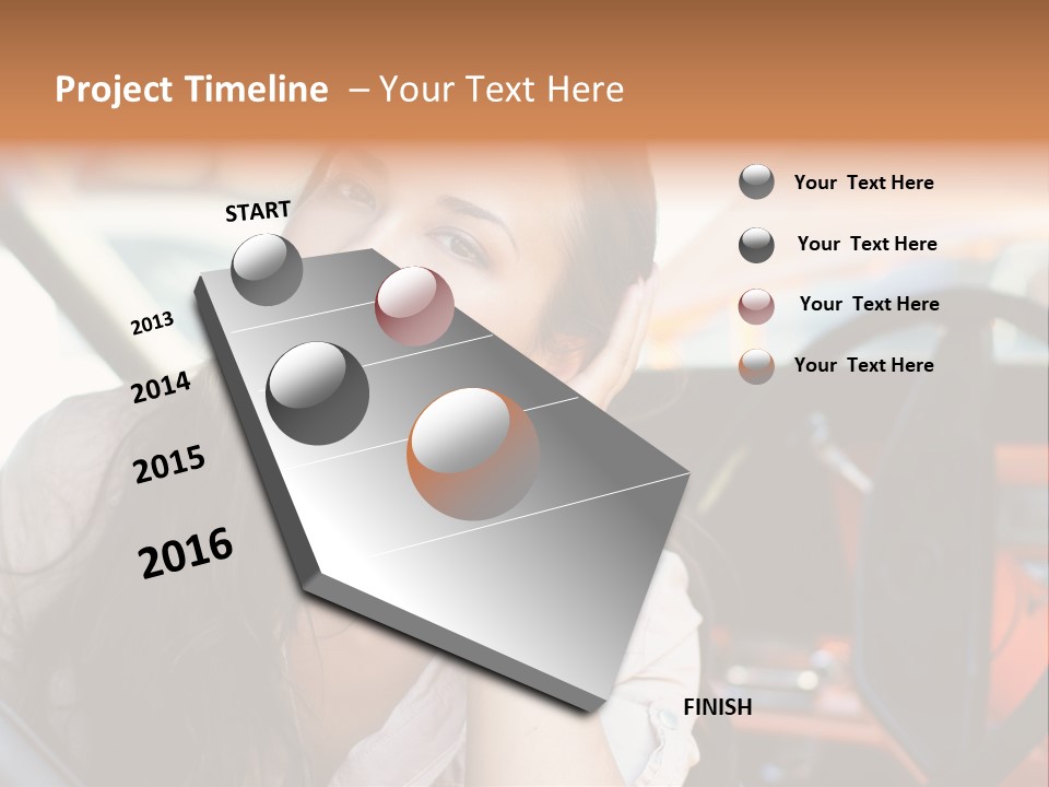 A Woman Sitting In A Car With Her Hand On Her Head PowerPoint Template