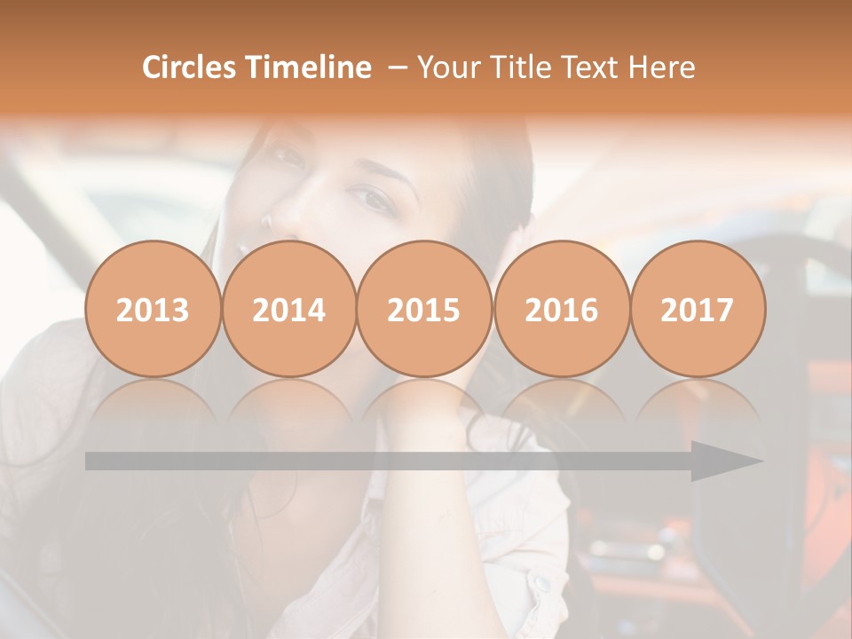 A Woman Sitting In A Car With Her Hand On Her Head PowerPoint Template