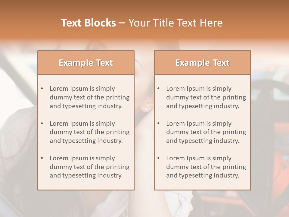A Woman Sitting In A Car With Her Hand On Her Head PowerPoint Template