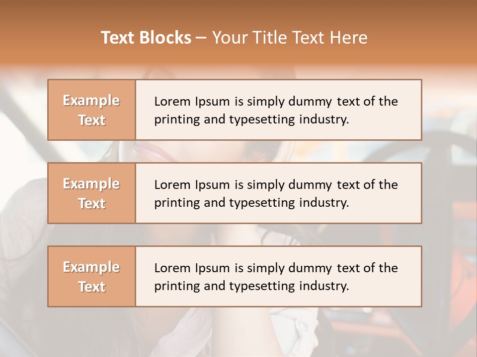 A Woman Sitting In A Car With Her Hand On Her Head PowerPoint Template