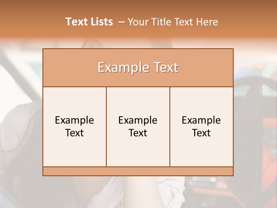 A Woman Sitting In A Car With Her Hand On Her Head PowerPoint Template