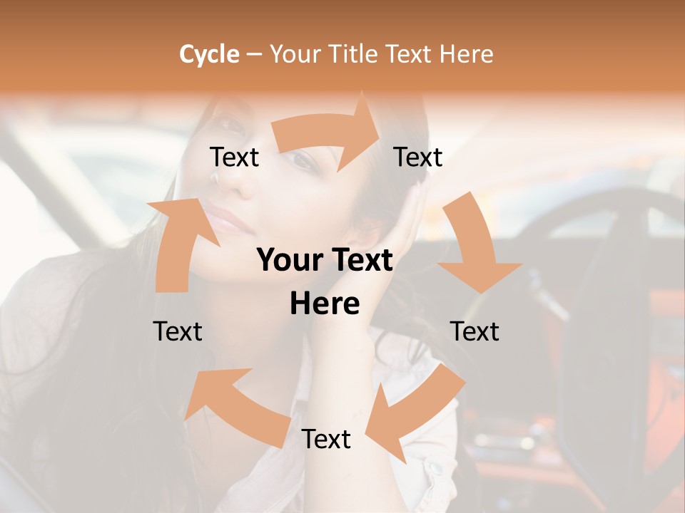 A Woman Sitting In A Car With Her Hand On Her Head PowerPoint Template