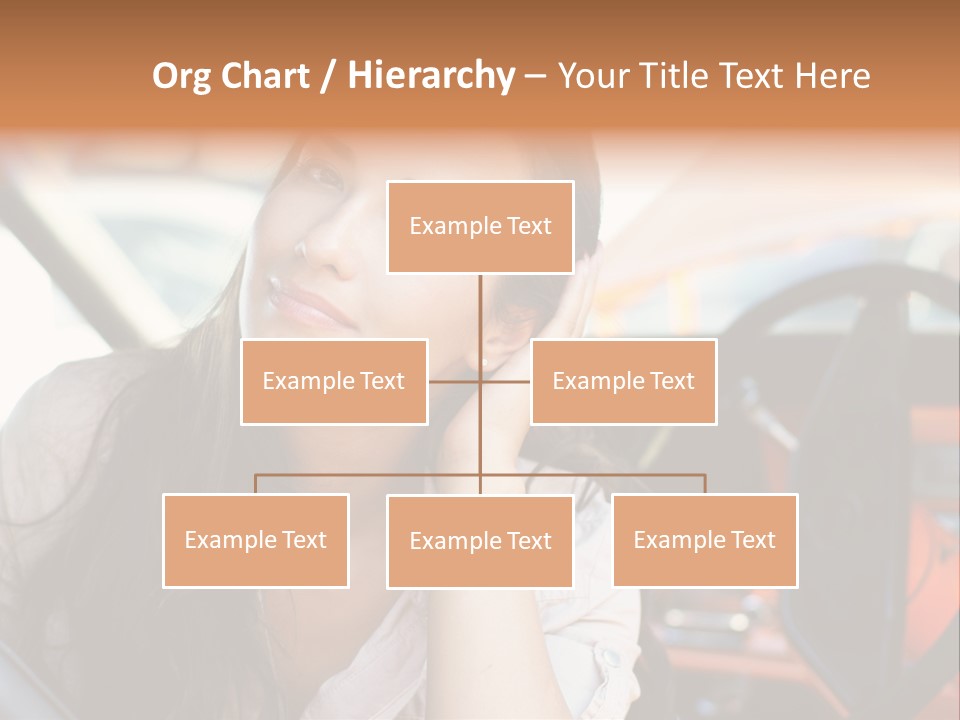 A Woman Sitting In A Car With Her Hand On Her Head PowerPoint Template