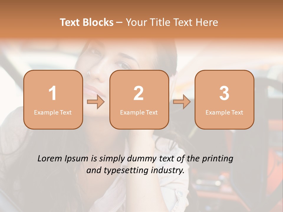 A Woman Sitting In A Car With Her Hand On Her Head PowerPoint Template