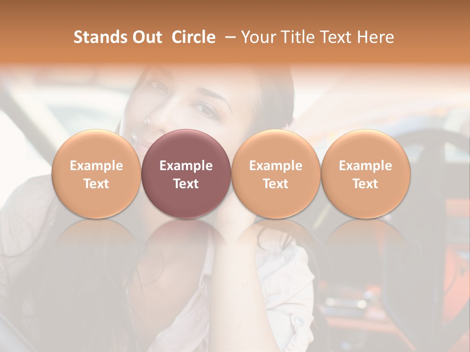 A Woman Sitting In A Car With Her Hand On Her Head PowerPoint Template