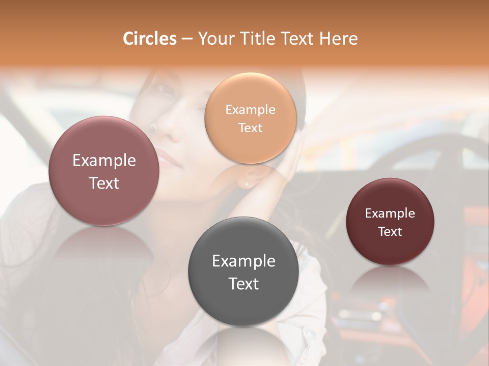 A Woman Sitting In A Car With Her Hand On Her Head PowerPoint Template