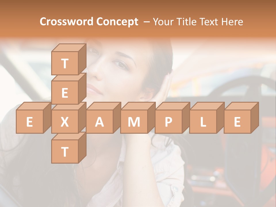 A Woman Sitting In A Car With Her Hand On Her Head PowerPoint Template