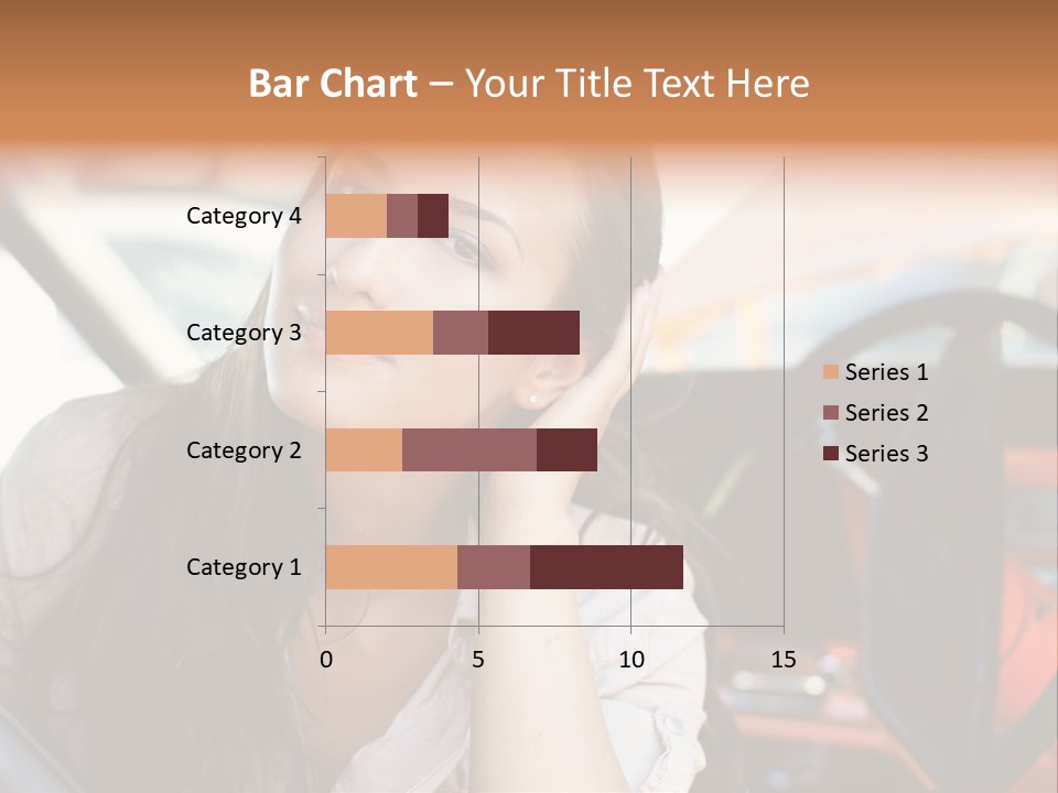 A Woman Sitting In A Car With Her Hand On Her Head PowerPoint Template