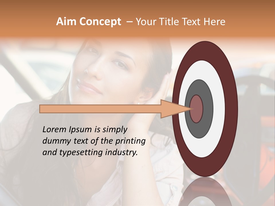 A Woman Sitting In A Car With Her Hand On Her Head PowerPoint Template