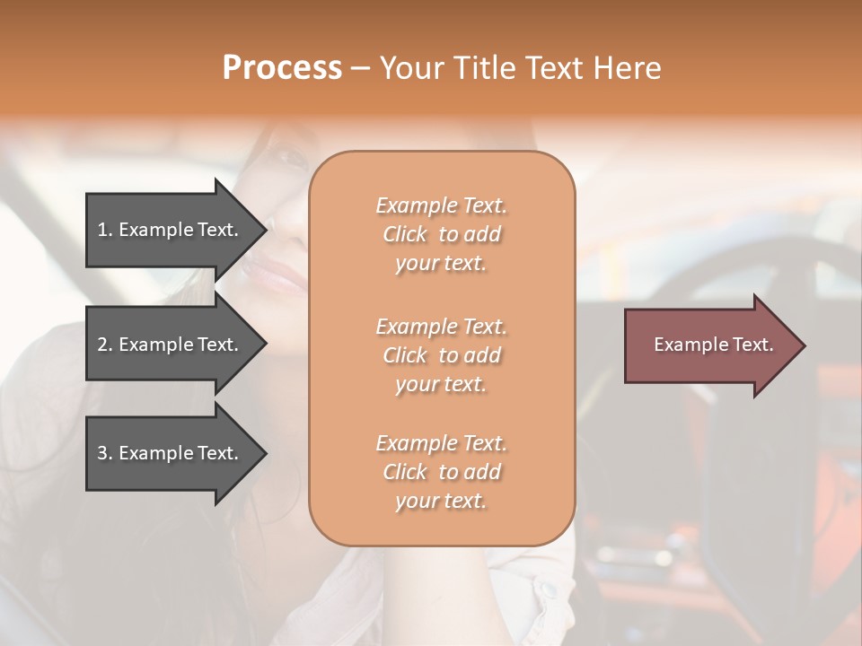 A Woman Sitting In A Car With Her Hand On Her Head PowerPoint Template