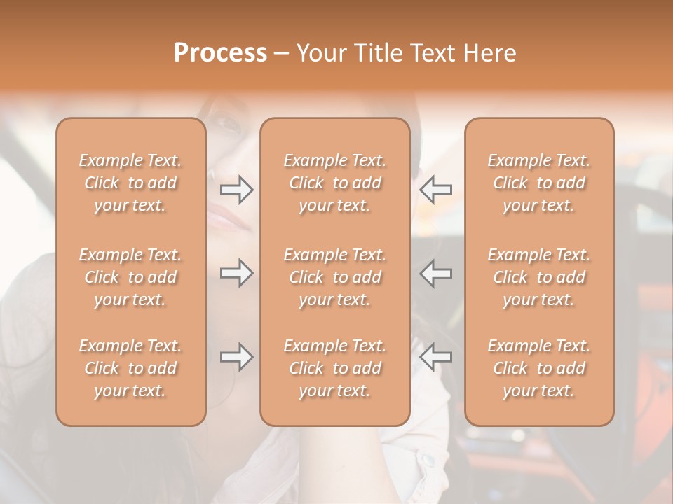 A Woman Sitting In A Car With Her Hand On Her Head PowerPoint Template