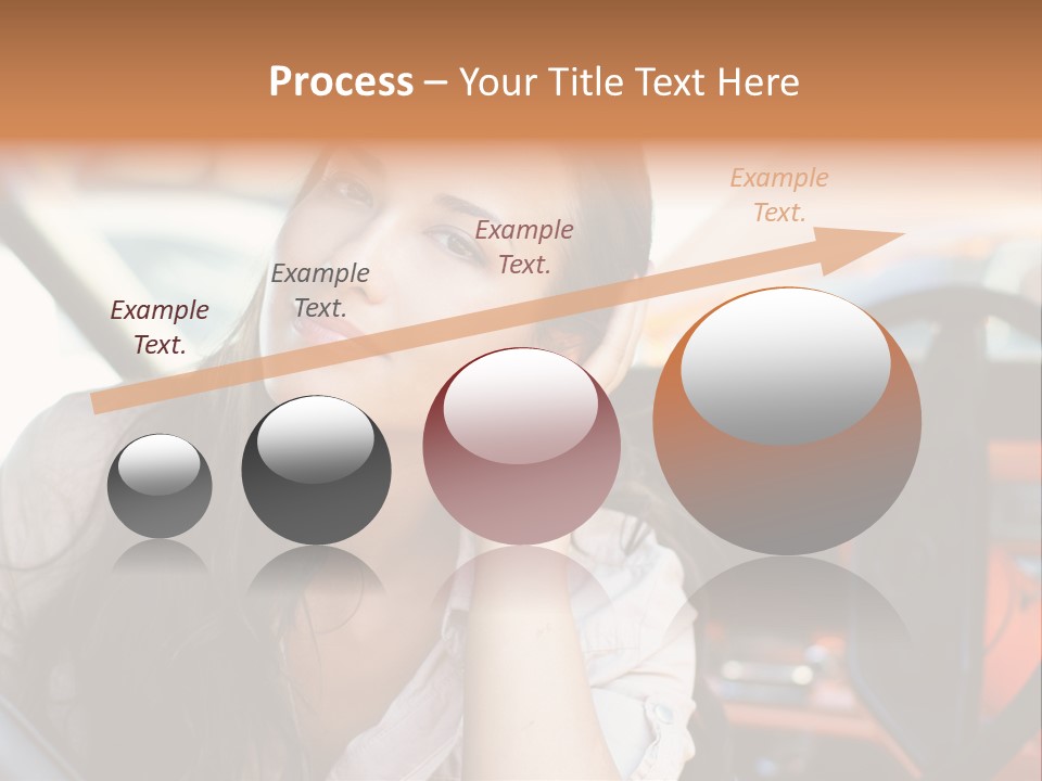 A Woman Sitting In A Car With Her Hand On Her Head PowerPoint Template