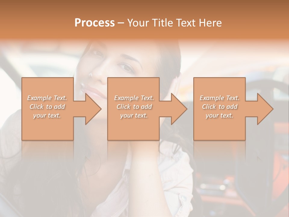 A Woman Sitting In A Car With Her Hand On Her Head PowerPoint Template
