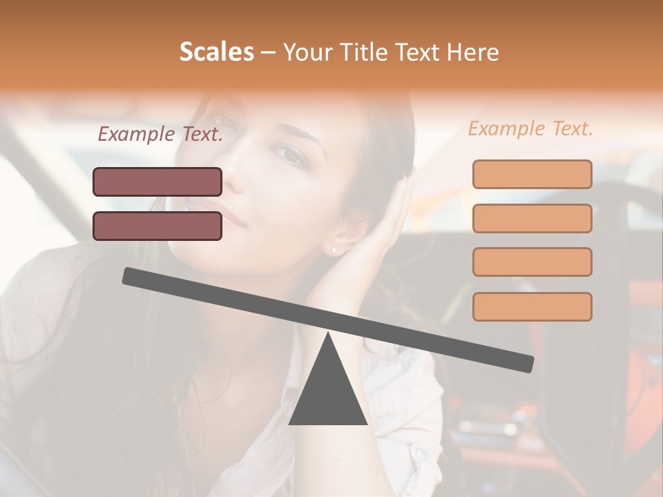A Woman Sitting In A Car With Her Hand On Her Head PowerPoint Template