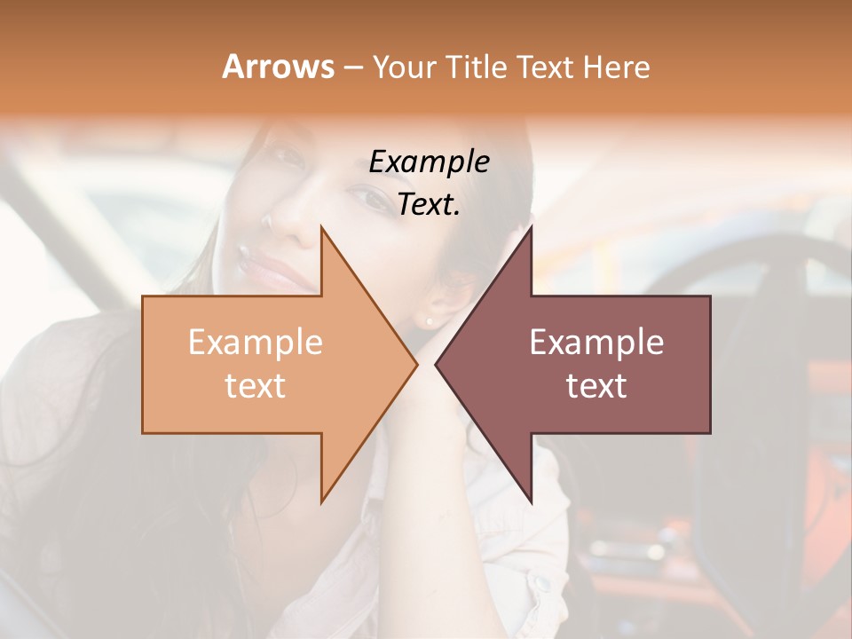 A Woman Sitting In A Car With Her Hand On Her Head PowerPoint Template