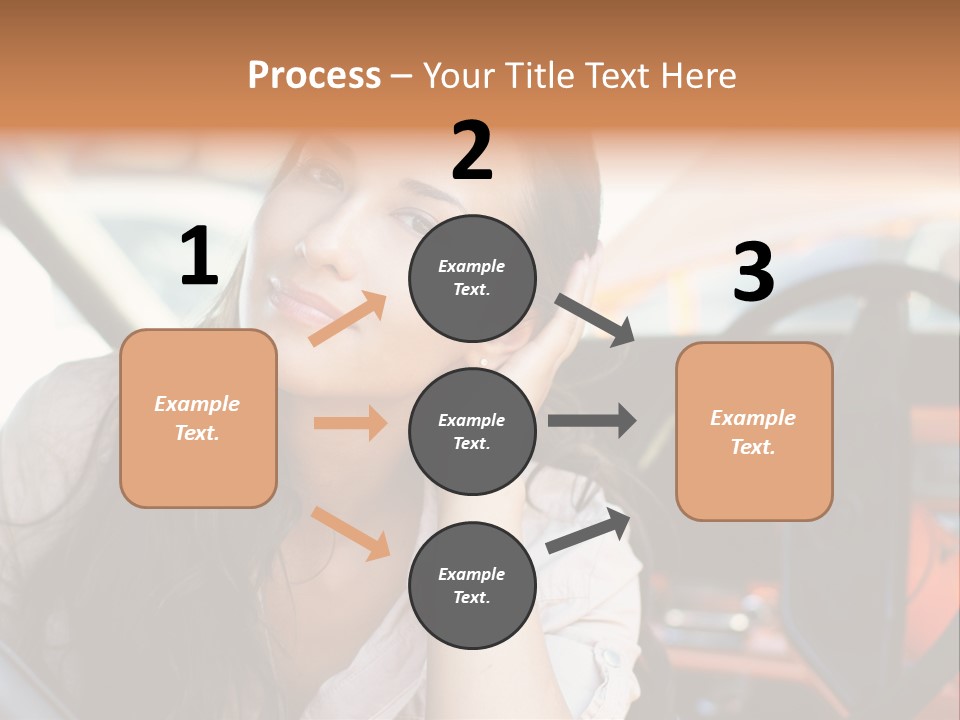 A Woman Sitting In A Car With Her Hand On Her Head PowerPoint Template