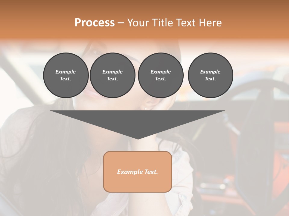 A Woman Sitting In A Car With Her Hand On Her Head PowerPoint Template