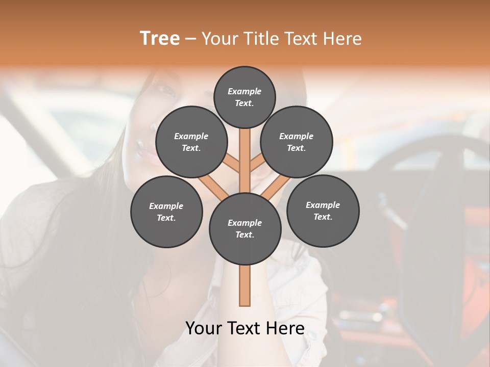 A Woman Sitting In A Car With Her Hand On Her Head PowerPoint Template