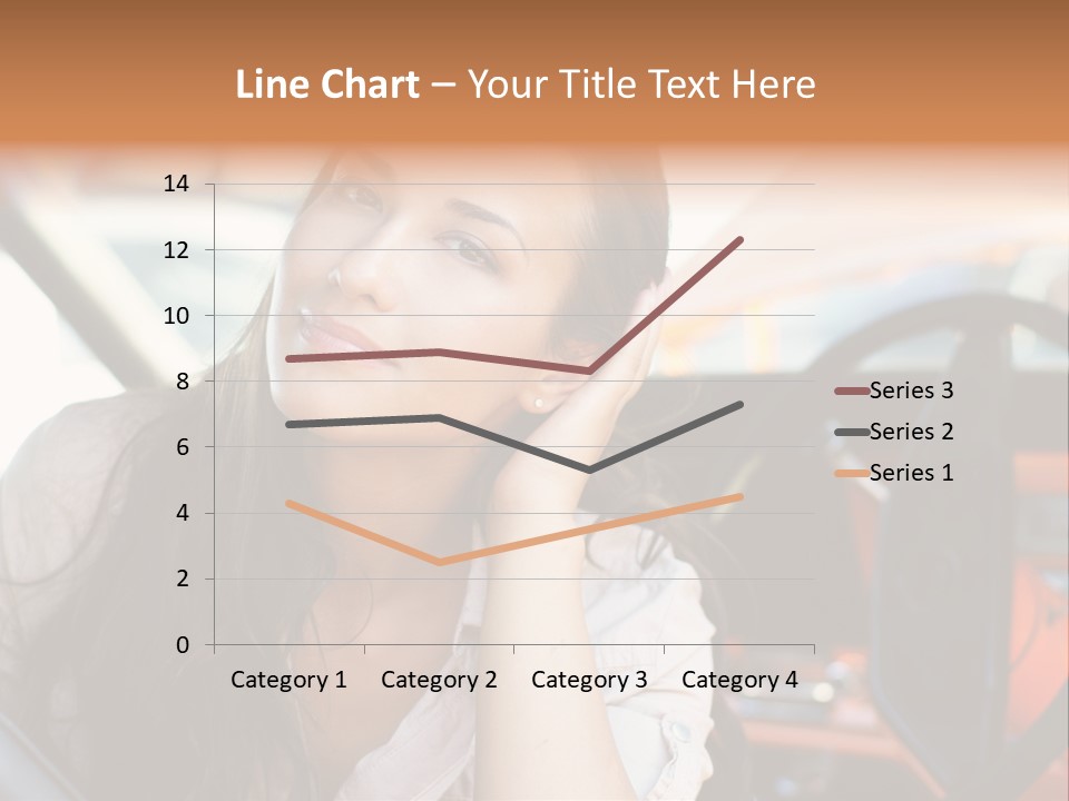 A Woman Sitting In A Car With Her Hand On Her Head PowerPoint Template
