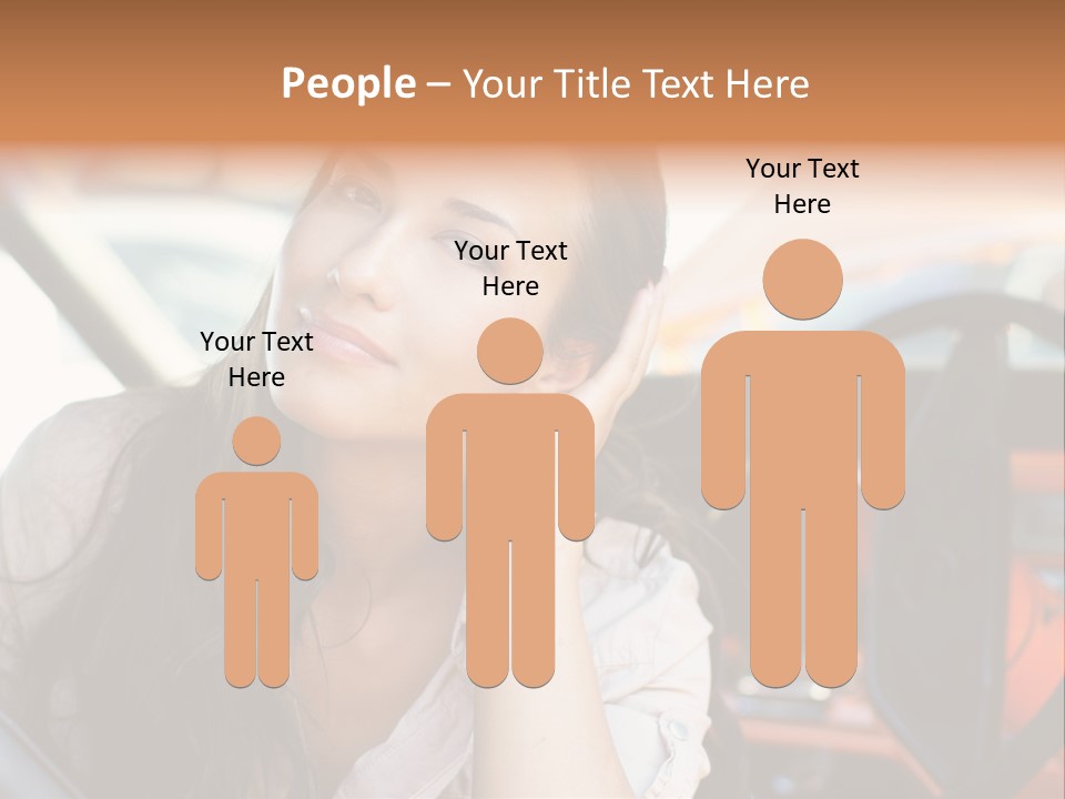 A Woman Sitting In A Car With Her Hand On Her Head PowerPoint Template