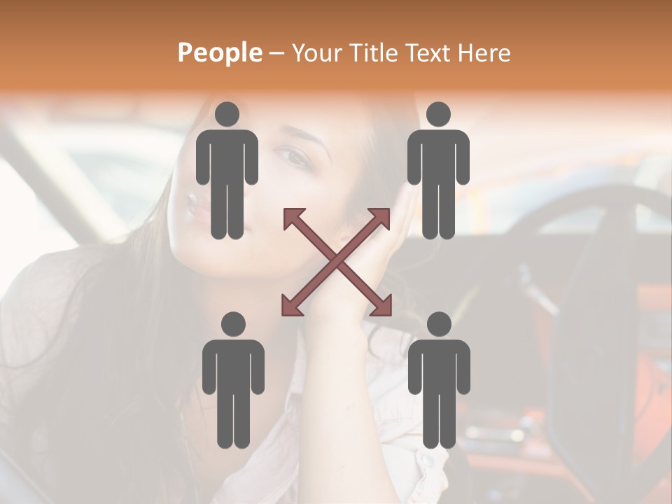 A Woman Sitting In A Car With Her Hand On Her Head PowerPoint Template