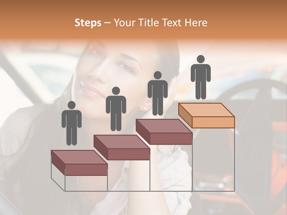 A Woman Sitting In A Car With Her Hand On Her Head PowerPoint Template