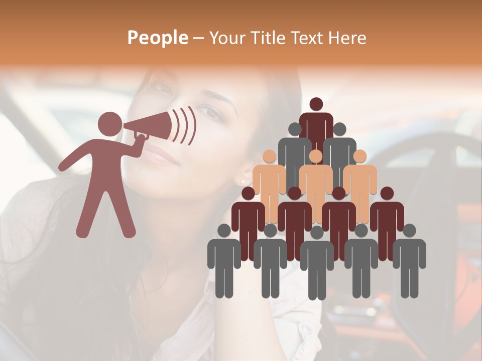 A Woman Sitting In A Car With Her Hand On Her Head PowerPoint Template