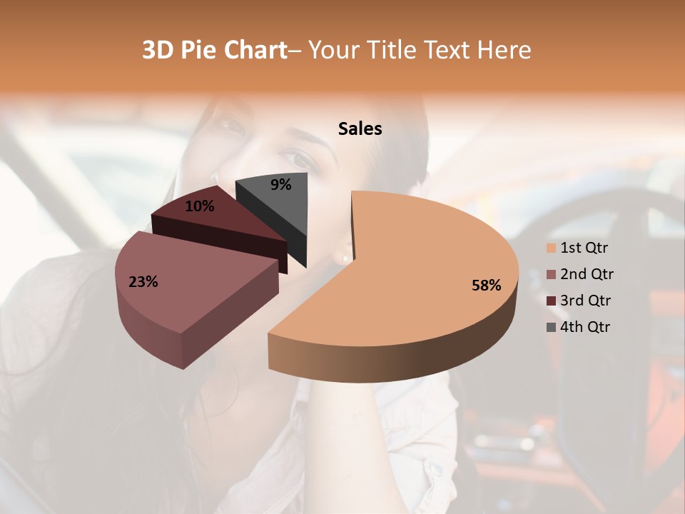 A Woman Sitting In A Car With Her Hand On Her Head PowerPoint Template