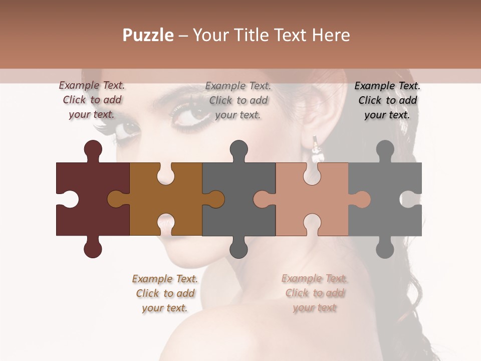 A Woman In A Black Dress Is Posing For A Picture PowerPoint Template