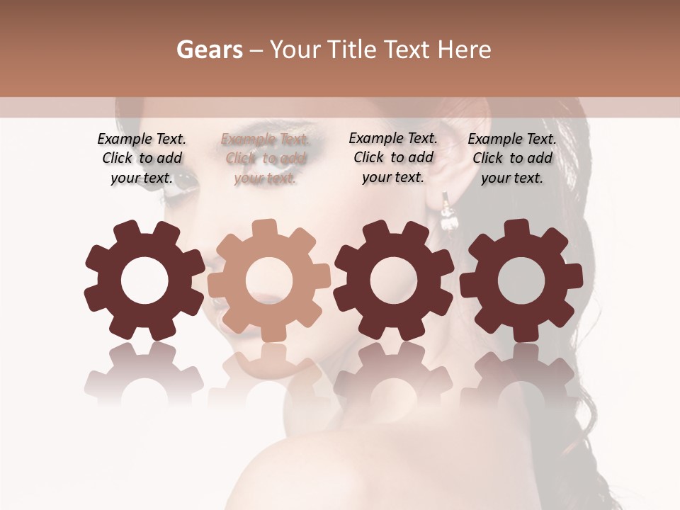 A Woman In A Black Dress Is Posing For A Picture PowerPoint Template