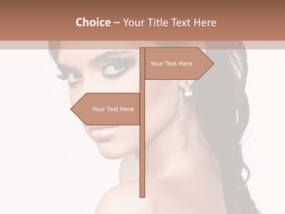 A Woman In A Black Dress Is Posing For A Picture PowerPoint Template