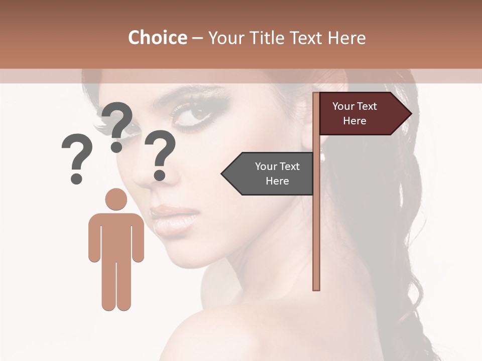 A Woman In A Black Dress Is Posing For A Picture PowerPoint Template