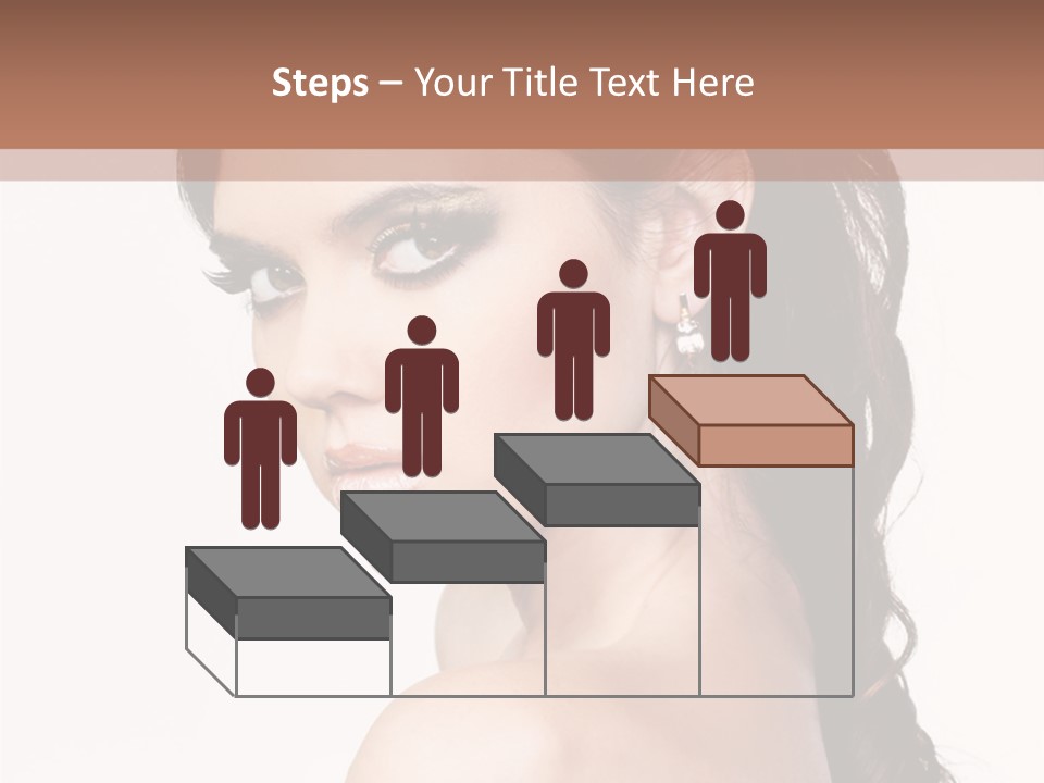 A Woman In A Black Dress Is Posing For A Picture PowerPoint Template