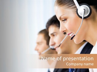 Call Net Woman PowerPoint Template