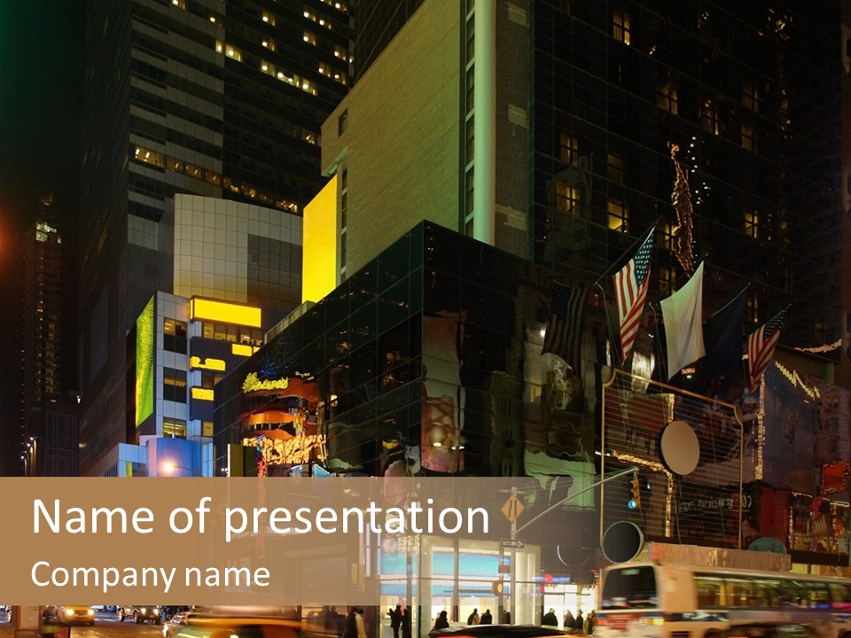 Midtown Commercial Sign Fame PowerPoint Template