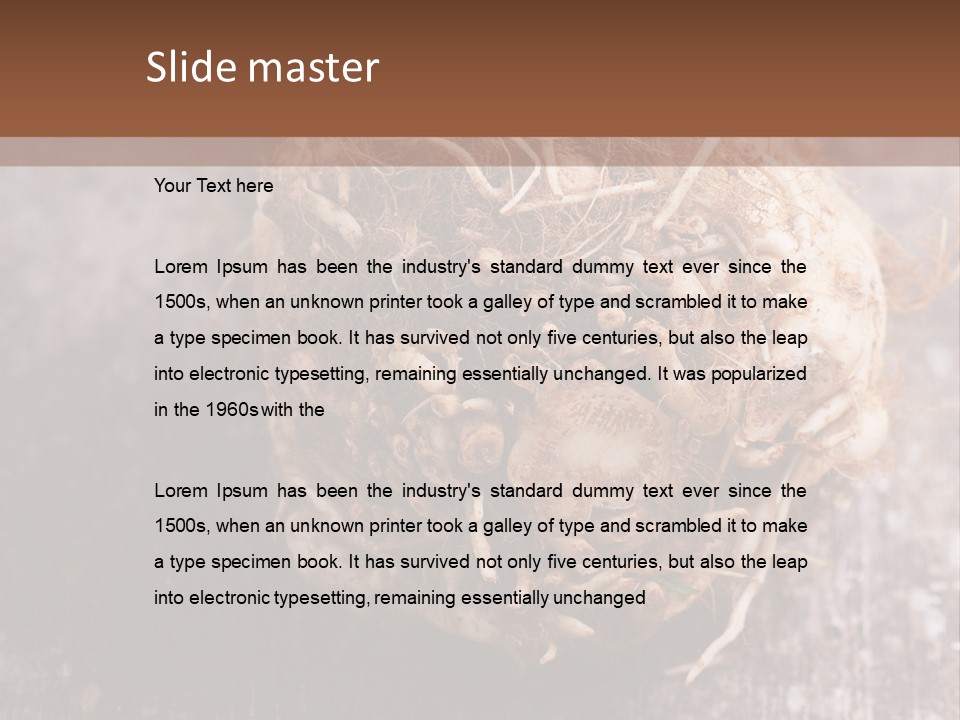 Wooden Vegetarian Leaf PowerPoint Template