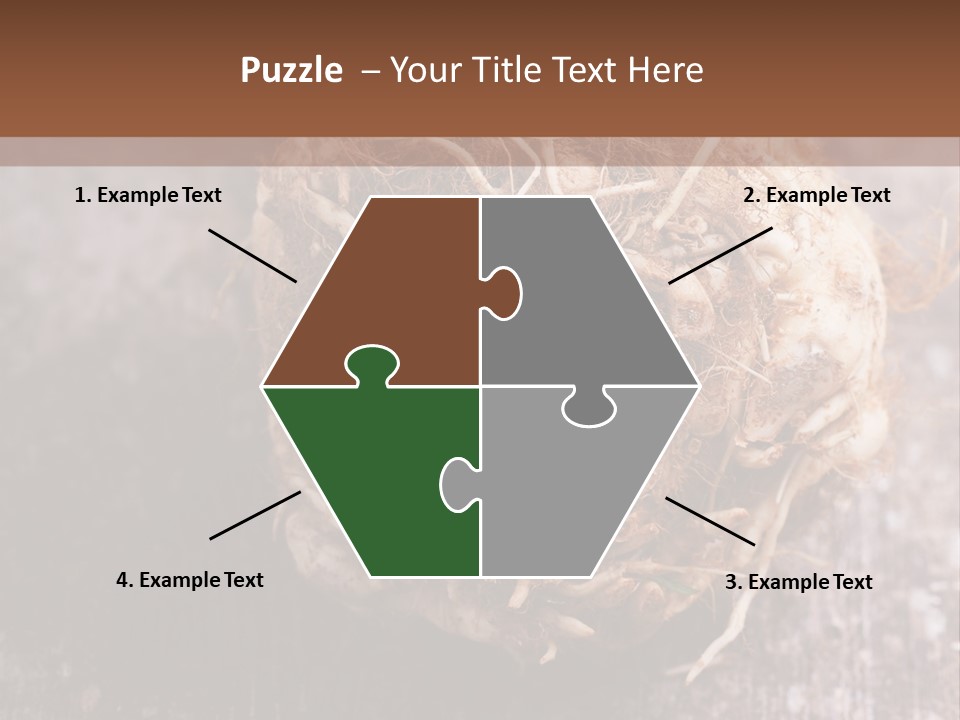 Wooden Vegetarian Leaf PowerPoint Template