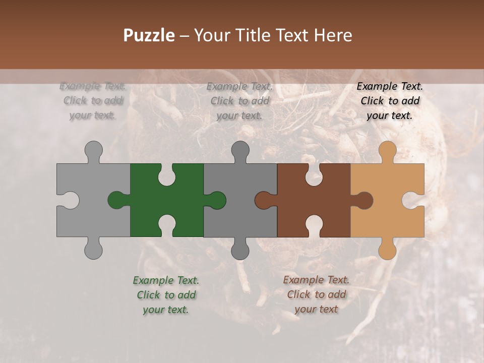 Wooden Vegetarian Leaf PowerPoint Template