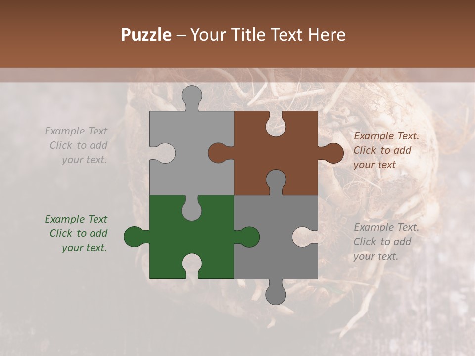 Wooden Vegetarian Leaf PowerPoint Template