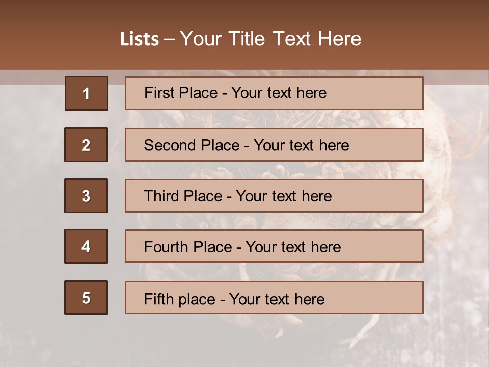 Wooden Vegetarian Leaf PowerPoint Template