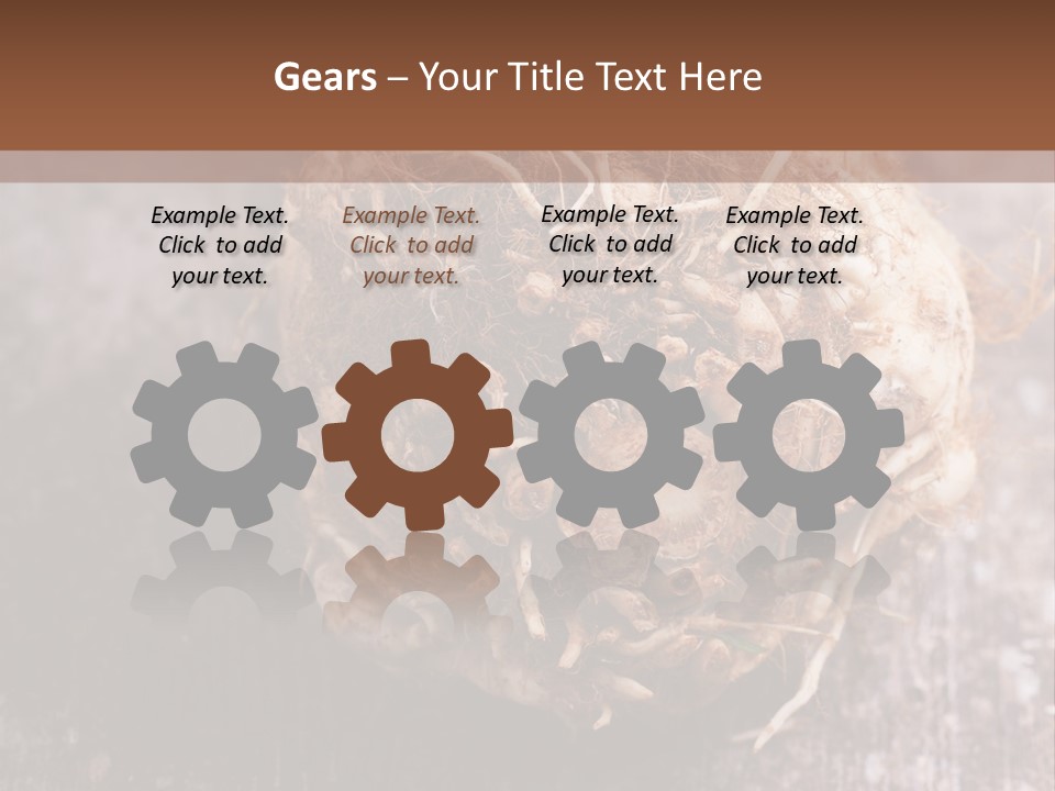 Wooden Vegetarian Leaf PowerPoint Template