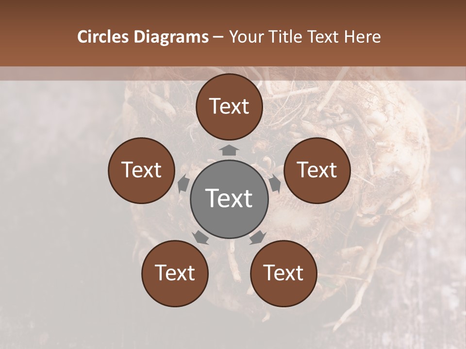 Wooden Vegetarian Leaf PowerPoint Template