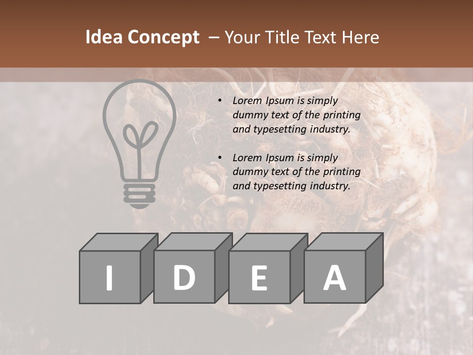 Wooden Vegetarian Leaf PowerPoint Template