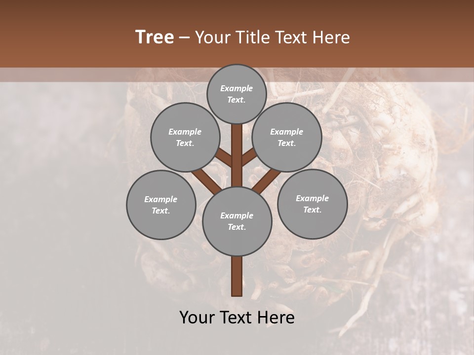 Wooden Vegetarian Leaf PowerPoint Template