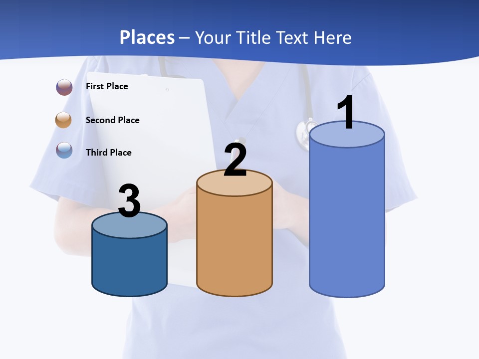 Standing Workwear Smile PowerPoint Template